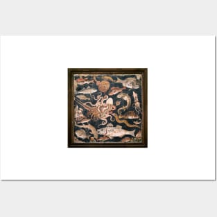 Roman seafood mosaic (C003/6746) Posters and Art